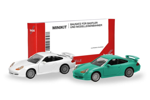 HER014083 - PORSCHE 911 GT3 996 blanco y verde - 2 piezas para montar - 1