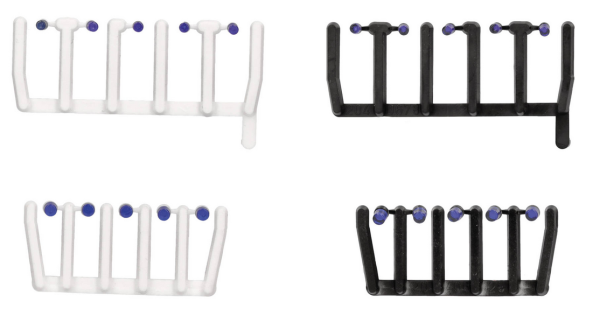 HER054836 - 80 luces luminosas azules transparentes con bases negras y blancas - 1