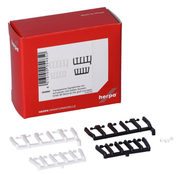 HER054850 - 80 luces luminosas transparentes con bases negras y blancas - 1