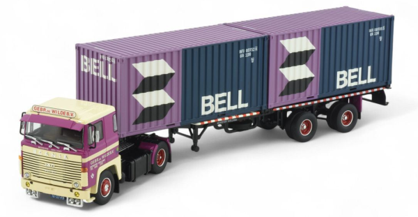 TEK86897 - SCANIA 140 4x2 con portacontenedores 2x 20 pies 2 ejes DE WILDE - 1