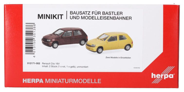 HER012171-002 - RENAULT Clio 16V rojo y amarillo - 2 piezas para montar - 1