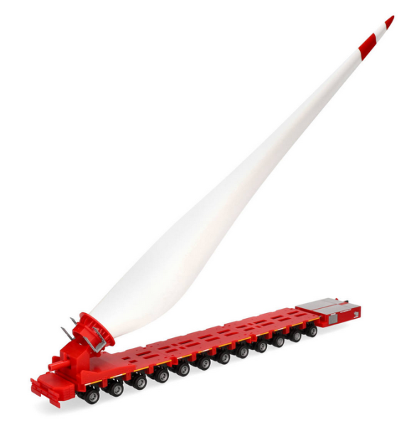 HER320054 - GOLDHOFER FTV 300 de 12 ejes con pala eólica MAMMOET - 1