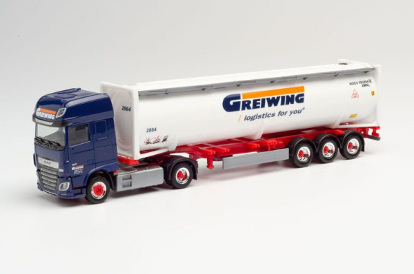HER312004 - DAF XF SSC 4x2 con portacontenedores y contenedor cisterna 3 ejes GREIWING - 1
