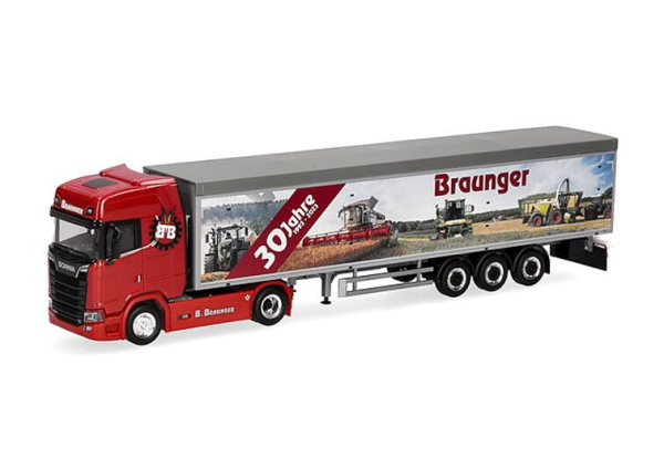 HER927093 - SCANIA CS 20 HD 4x2 con remolque de piso deslizante de 3 ejes, BRAUNGER - 1