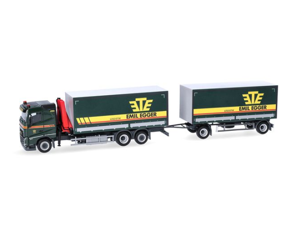 HER320504 - VOLVO FH GL FD 2020 6x2 con grúa y remolque de 1+1 ejes EMIL EGGER - 1