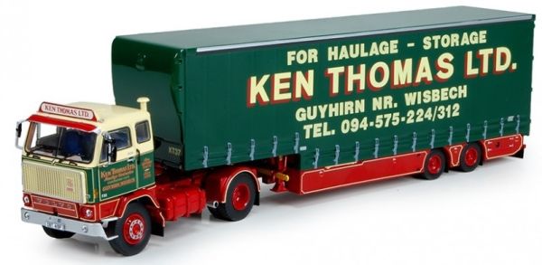 TEK71084 - Remolque bajo con cortina lateral 2 ejes VOLVO F88 4x2 y Ken Thomas LTD - 1