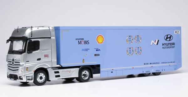 IXOTTR036.22 - MERCEDES-BENZ Actros 4x2 con remolque de plataforma baja de 2 ejes - Rally Transporter - 1