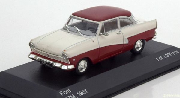 WBX190 - FORD Taunus 17m (P2) 1957 blanco y rojo - 1