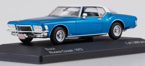 WBX199 - BUICK Riviera coupe 1972 azul techo blanco - 1