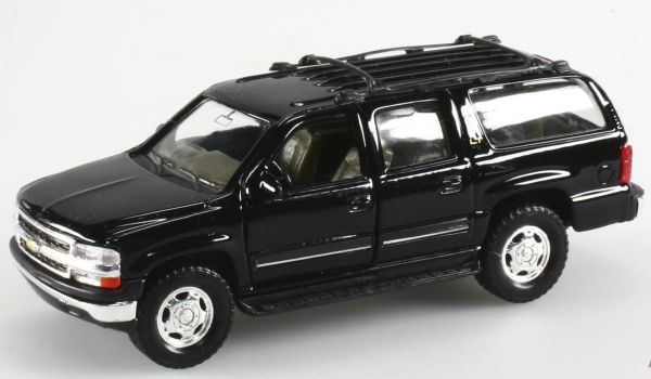 WEL11352 - CHEVROLET Suburban doble cabina negro juguete caja de fricción dañado - 1