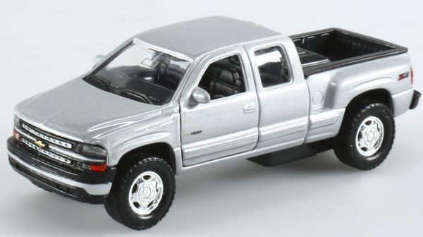 WEL11362 - CHEVROLET 99 Silverado pickup gris de juguete para tirar hacia atrás - 1