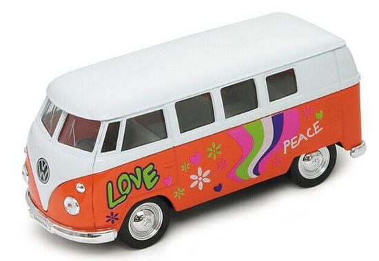 WEL701229BO - VOLKSWAGEN mini bus blanco naranja 1962 paz y amor - 1