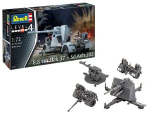 REV03325 - 8;8 cm Flak 37 + Sd.Anh.202 para montar y pintar