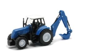 NEW05683C - Tractor con retroexcavadora azul