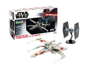 REV06054 - Set de Coleccionista X-Wing Fighter + TIE Fighter STAR WARS con pintura para montar