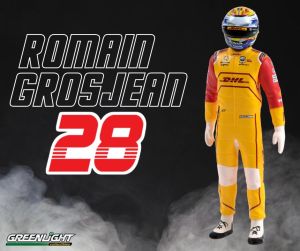 GREEN11308 - Figurilla INDYCAR amarillo "DHL" #28 Romain Grosjean Andretti Autosport NTT INDYCAR 2023