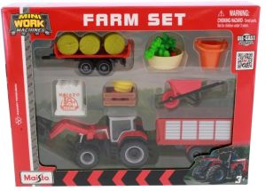 MST12564-A - Set MASSEY FERGUSON 8S.265 con caricatore, rimorchio, pianale per balle e accessori