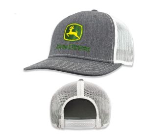 MC13083346HG - Gorra de malla JOHN DEERE gris y blanca