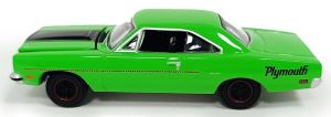 GREEN13370-B - PLYMOUTH Road Runner 1970 verde de la serie GL MUSCLE, todavía en su blíster original.