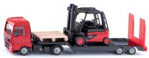 SIK1763 - Camión MAN 4x2 con plataforma portamaquinaria y carretilla elevadora LINDE