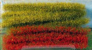HEK1814 - Pack de 10 tiras de césped amarillo y rojo 10 cm