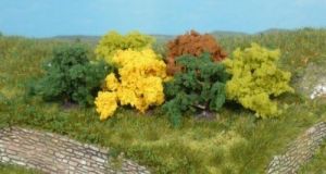 HEK1181 - Conjunto de 8 arbustos rojos. verde y amarillo 4 cm