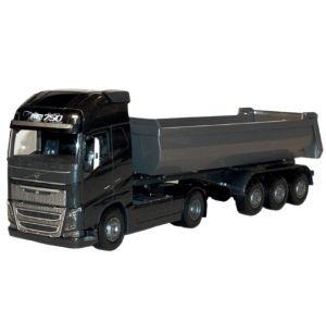 EMEK22353 - VOLVO FH16 4x2 negro con volquete de 3 ejes
