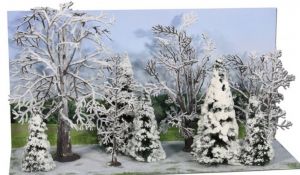 HEK2101 - 10 Árboles y abetos nevados 7-14 cm