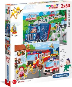 CLE21602 - Puzzle 2x60 Piezas Vehículos de Emergencia