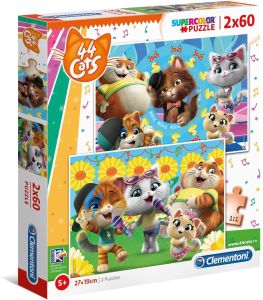 CLE21607 - Puzzle 2x60 Piezas 44 gatos