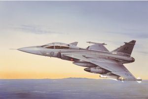 ITA2638 - Avión de combate JAS 39 A Gripen construible con pintura