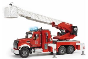 BRU2821 - Camión de bomberos MACK de granito con escalera y bomba de agua