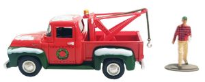 GREEN30564-B - Grúa Ford F-100 de 1956 con figura de mecánico de la serie Christmas Collection 2025, todavía en blíster.