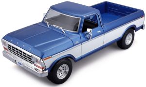 MST31462B - Camioneta Ford F-150 de 1979, azul y blanca.