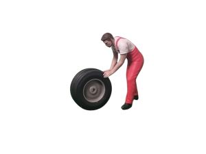 ATLAN32026_ROUGE - Mecánico empujando objeto rojo