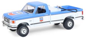 GREEN35300-D - FORD F-250 XL 1991 azul y blanco - CHEVRON de la Serie BLUE COLLAR (en blíster)
