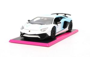 JAD35536 - LAMBORGHINI Aventador SV blanco y azul - PINK SLIPS