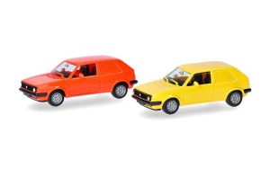 HER014281 - VOLKSWAGEN Golf II 2 puertas rojo y amarillo - 2 piezas para montar