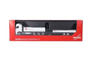 HER319119 - VOLVO FH GL 8x4 con grúa y remolque de plataforma baja de 2 ejes SCHACHINGER