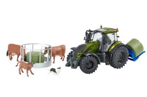 BRI43323 - VALTRA Verde oliva metalizado con alimentador y cargador de pacas