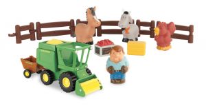 BRI43069 - Caja con cosechadora JOHN DEERE y accesorios