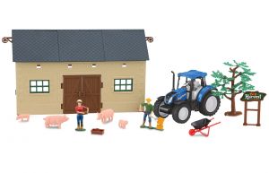 JAM460532 - Caja de granja con NEW HOLLAND T5.120 y cerdos