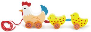 VIG50078 - Pollo de madera y pollitos para tirar