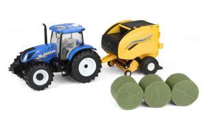 ERT61029 - NEW HOLLAND T6.175 con empacadora redonda 561 y 3 pacas