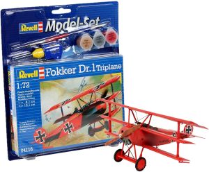 REV64116 - Maqueta set Fokker DR.1 Triplano con pintura para montar