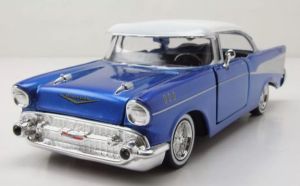 MMX79030BLEU - CHEVROLET BelAir 1957 coupé Azul con techo blanco