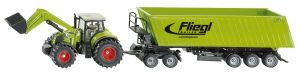 SIK1949 - CLAAS AXION con pala cargadora y FLIEGL 3 Ejes con plataforma rodante 2 Ejes Ech:1/50
