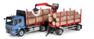 CON81233/0 - Camión MAN TGS TN 6x4 con grúa de descarga y remolque de 1+1 ejes para transporte de madera