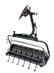 JC86503 - Telesilla de 6 plazas negro y rojo