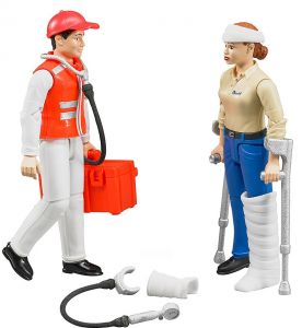 BRU62710 - Rescatador y mujer herida con accesorios